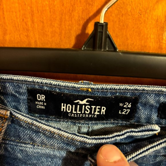 Hollister High‎ Rise Slim Straight Vintage Stretch Size 0R 24w 27l Distressed - Picture 12 of 16